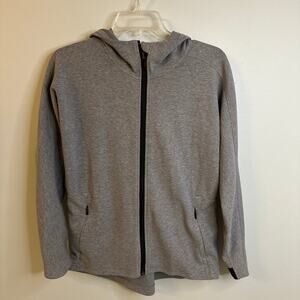 Athleta Women’s Small Marbled Gray Zip Up Hooded Jacket with Pockets